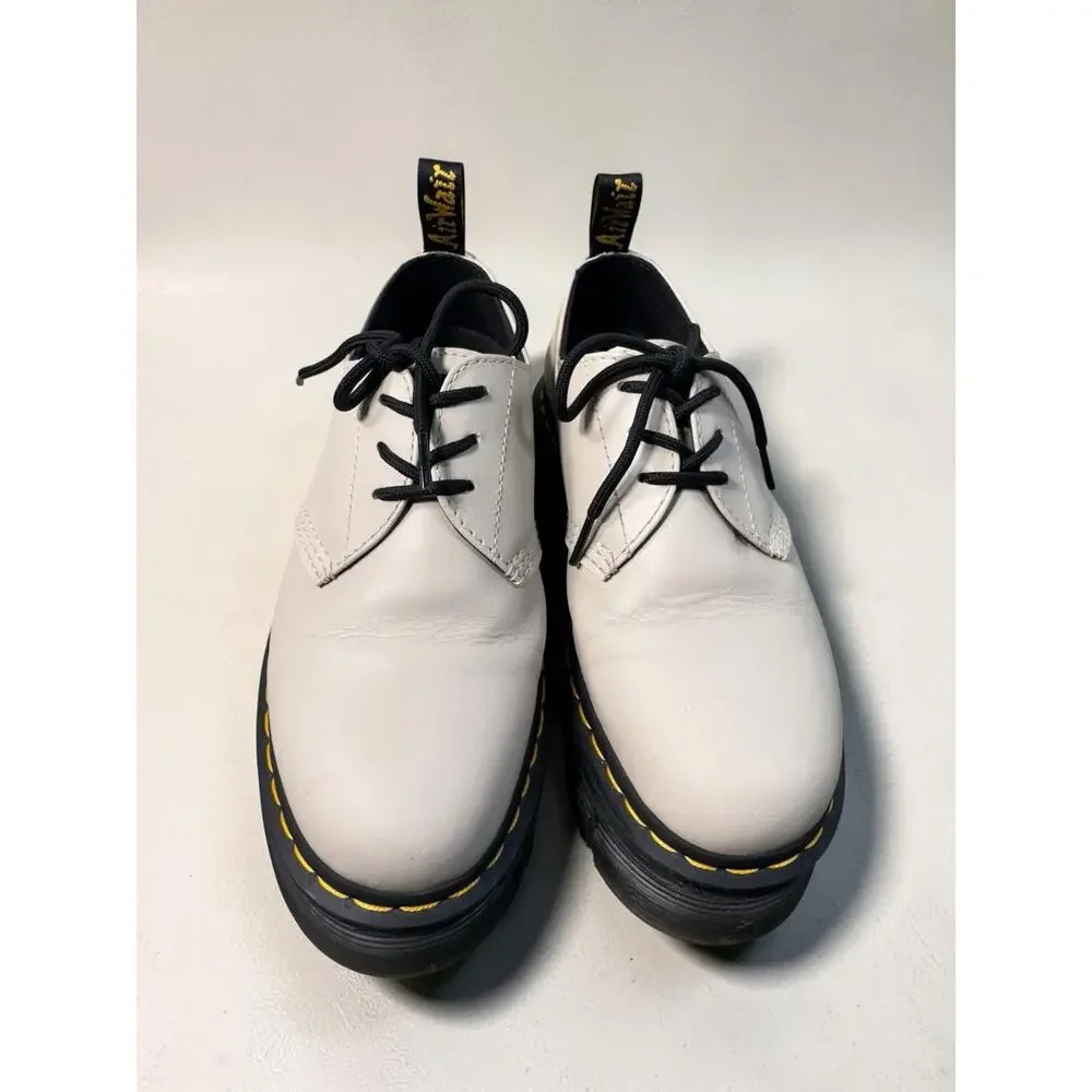 Dr. Martens Audrick 3-Eye Platform Oxfords Women’s 9 Cream Leather Shoes